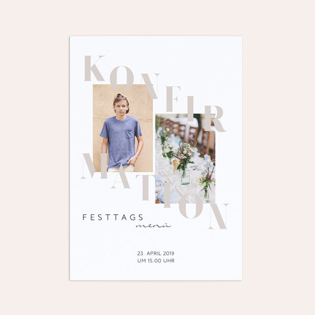 Menükarten Konfirmation - Mein Festtag