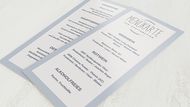 Menükarten Konfirmation - Himmelskreis