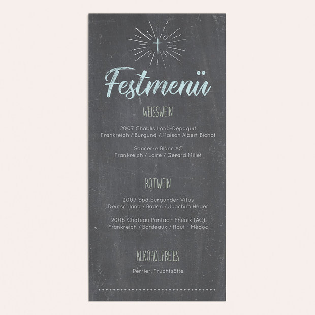 Menükarten Konfirmation - Ankündigung