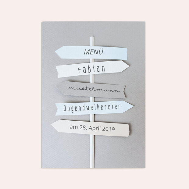 Cartes de menu pour jubilé - Wegweiser