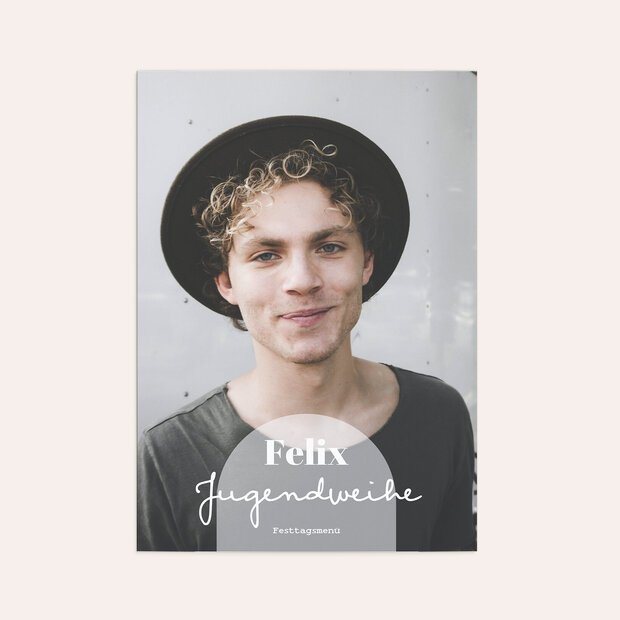 Menükarten jugendweihe - Portrait des Lebens