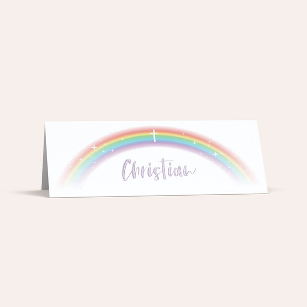 Tischkarten Kommunion - Regenbogen-Sternchen