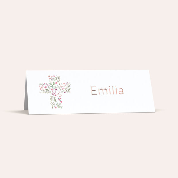 Tischkarten Kommunion - Pink Buds