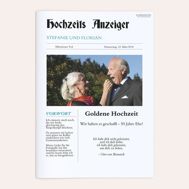 Festzeitung Goldene Hochzeit - Zeitung
