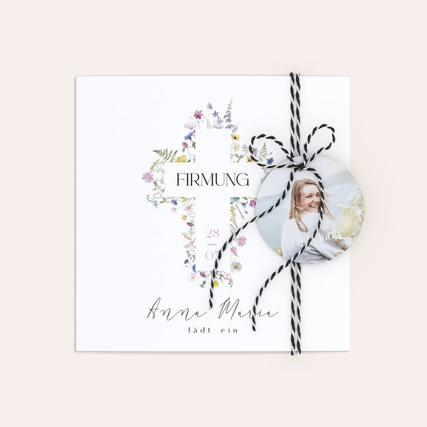 Firmung Karten - Bunter Blütensegen