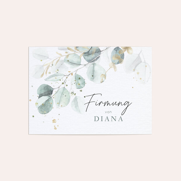 Firmung Karten - Zartgrüne Blätter