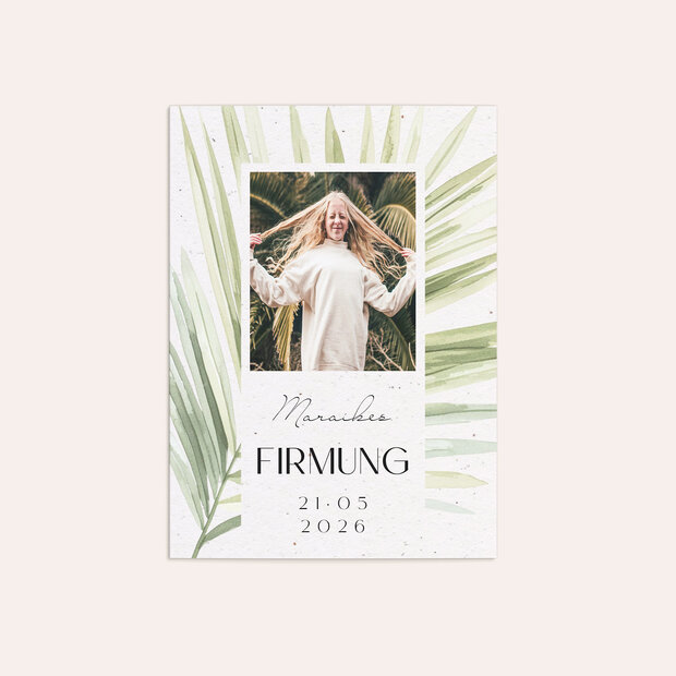 Firmung Karten - Green Leaf