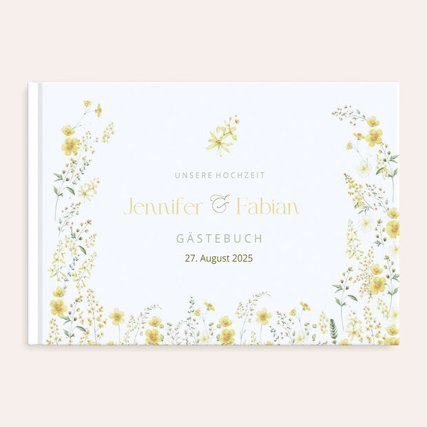 Gästebuch Hochzeit - Gelbgoldene Idylle