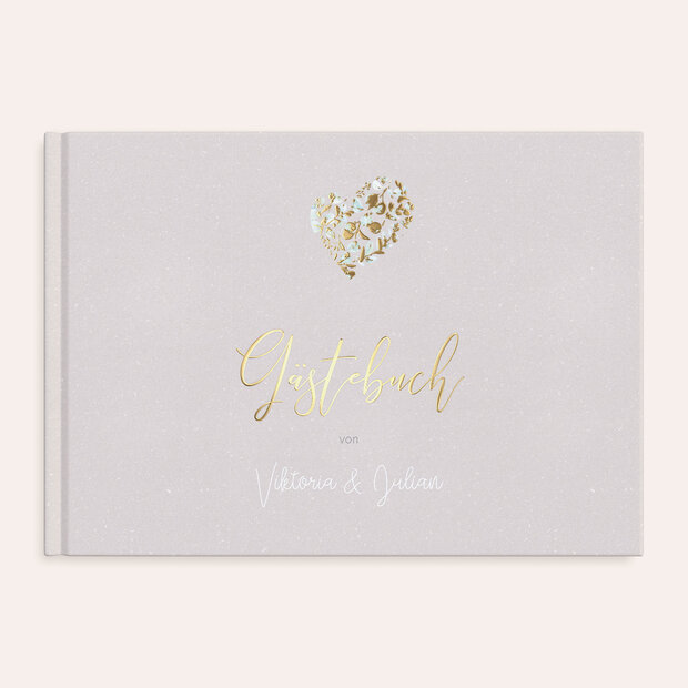 Gästebuch Hochzeit - Goldiges Herz