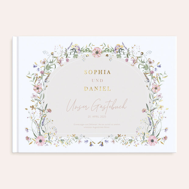 Gästebuch Hochzeit - Verheißungsvoller Blütenbogen