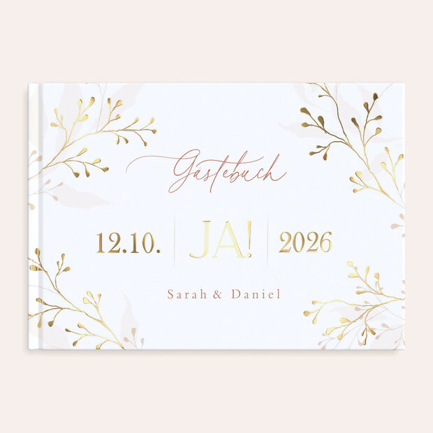 Gästebuch Hochzeit - Filigrane Blätterkunst