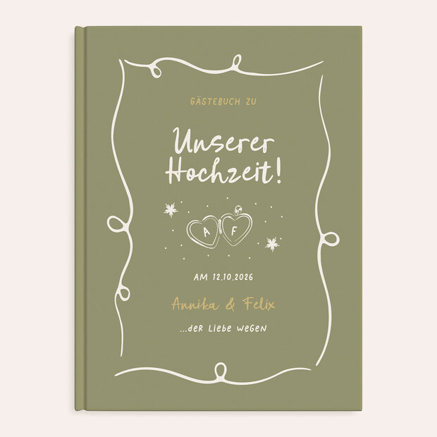 Gästebuch Hochzeit - Herzensgrün