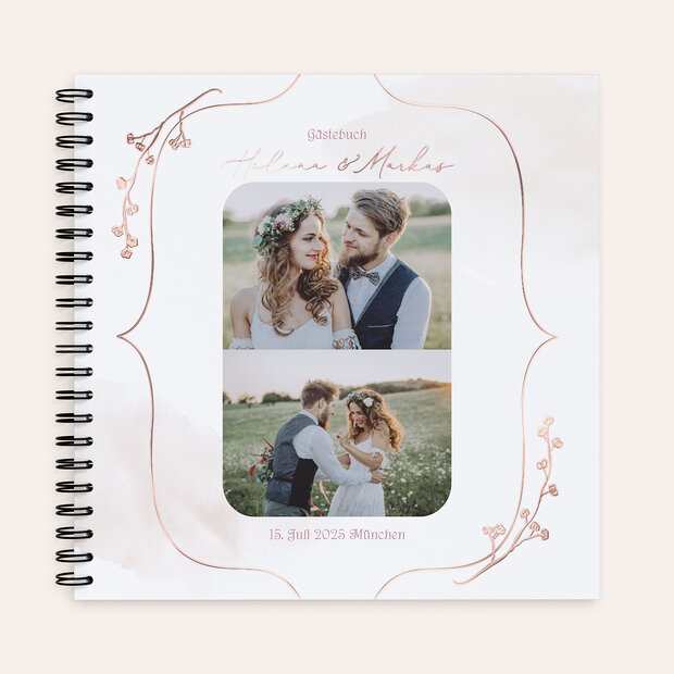 Gästebuch Hochzeit - Romantische Knospen