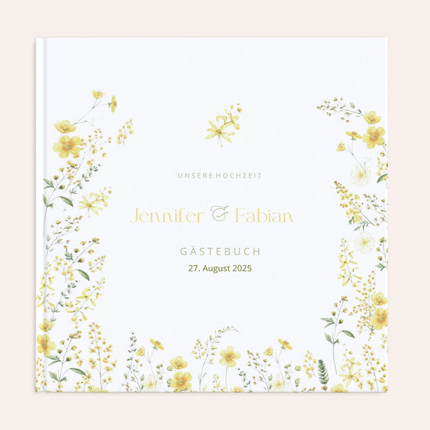 Gästebuch Hochzeit - Gelbgoldene Idylle