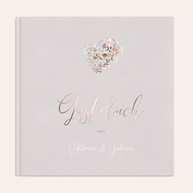 Gästebuch Hochzeit - Goldiges Herz