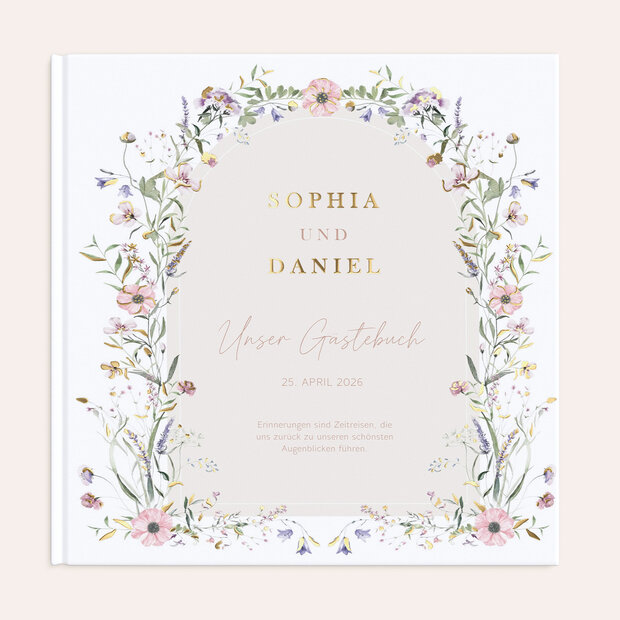 Gästebuch Hochzeit - Verheißungsvoller Blütenbogen