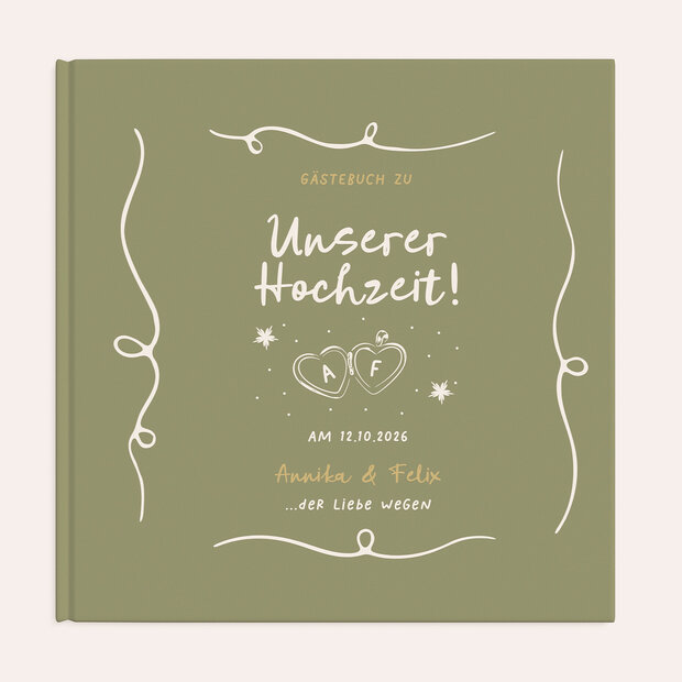 Gästebuch Hochzeit - Herzensgrün
