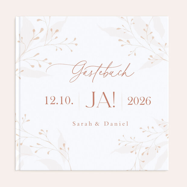 Gästebuch Hochzeit - Filigrane Blätterkunst