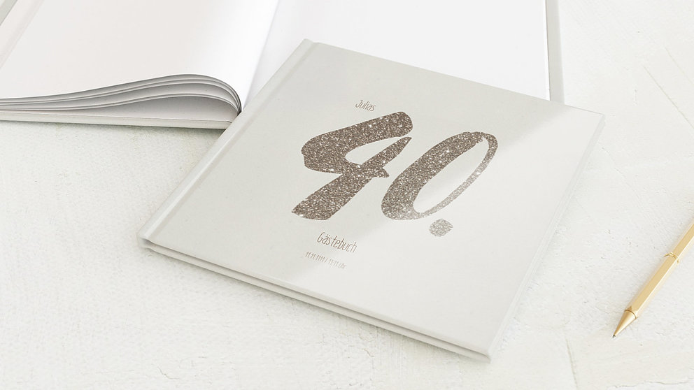 Gastebuch Geburtstag Goldene Nummer 40 Detail