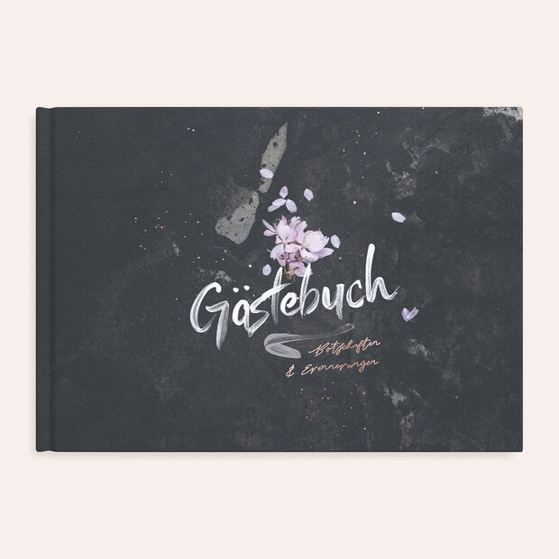 Gästebuch Geburtstag - Grunge blossom