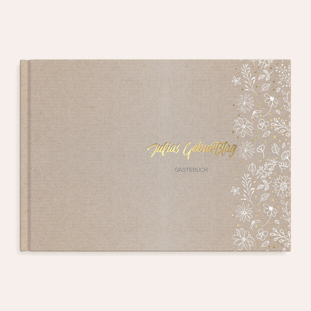 Gästebuch Geburtstag - Blumenstil 50