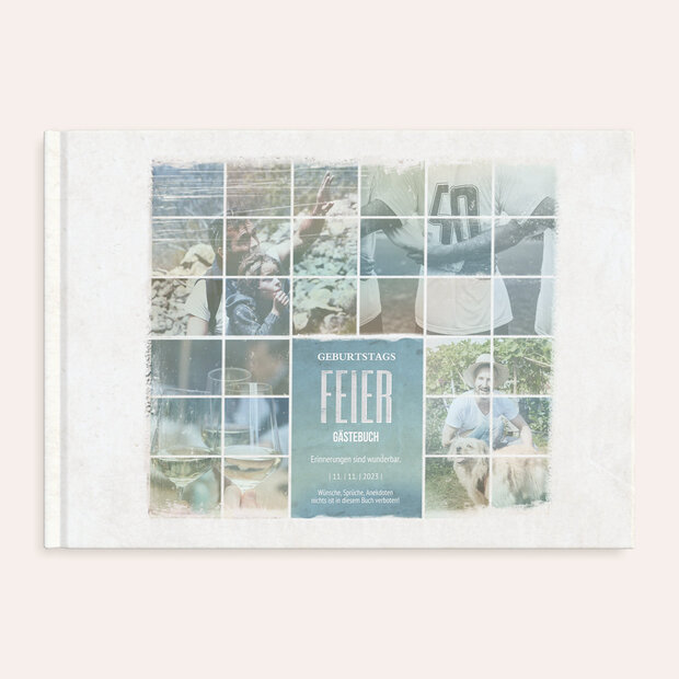 Gästebuch Geburtstag - Vintage Grid