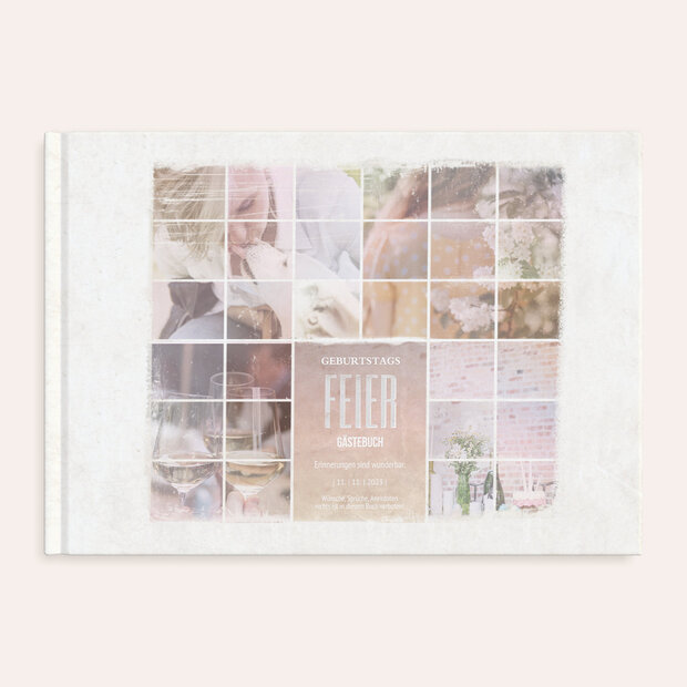 Gästebuch Geburtstag - Vintage Grid