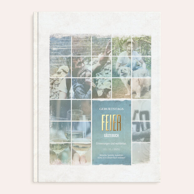 Gästebuch Geburtstag - Vintage Grid