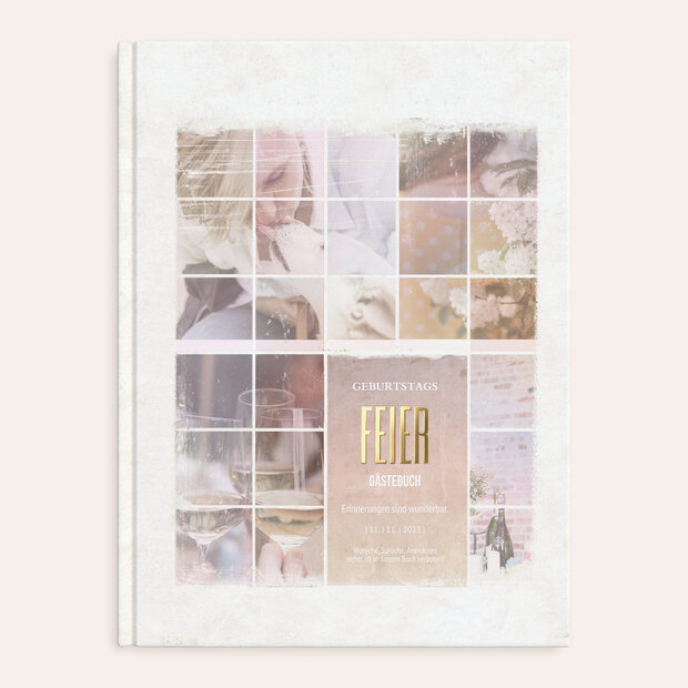 Gästebuch Geburtstag - Vintage Grid