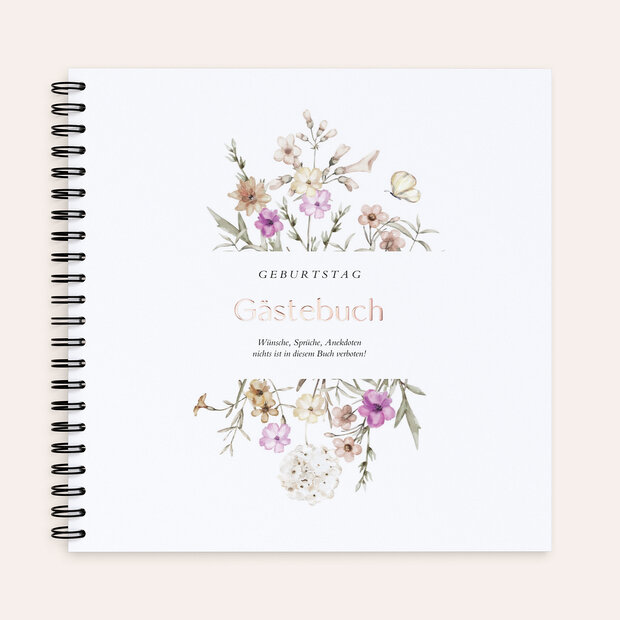 Gästebuch Geburtstag - Flowery