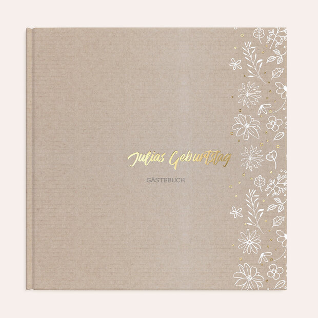 Gästebuch Geburtstag - Blumenstil 50