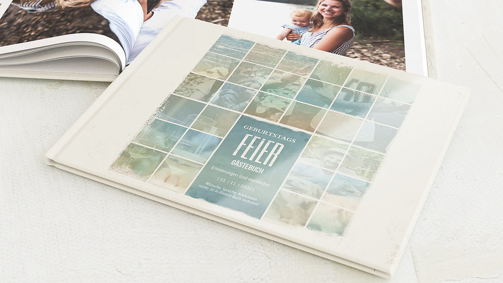Gastebuch Geburtstag Vintage Grid Detail