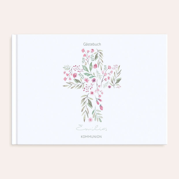 Gästebuch Kommunion - Pink Buds