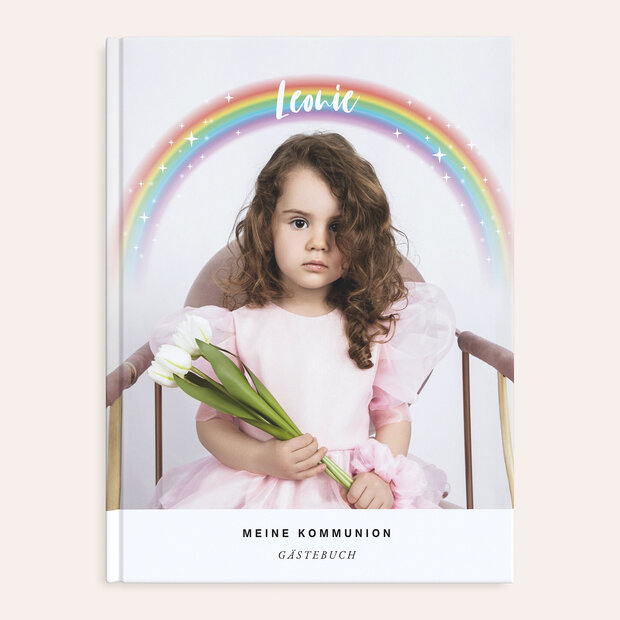 Gästebuch Kommunion - Regenbogen-Sternchen