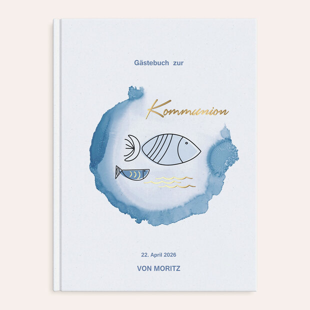 Gästebuch Kommunion - Fische im Meer