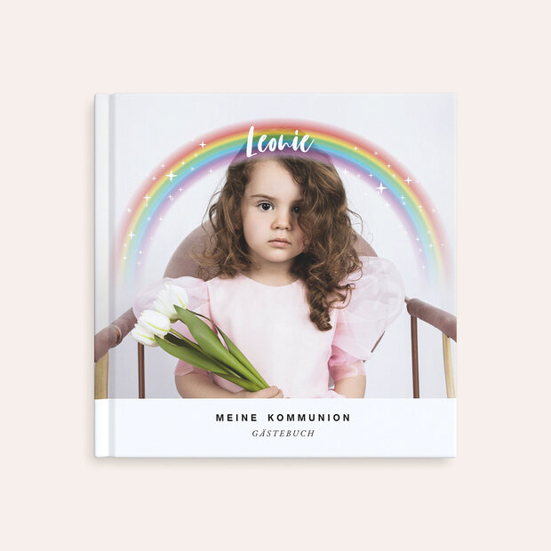 Gästebuch Kommunion - Regenbogen-Sternchen
