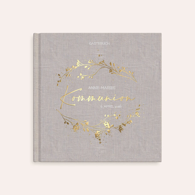 Gästebuch Kommunion - Elegante Blütenranken