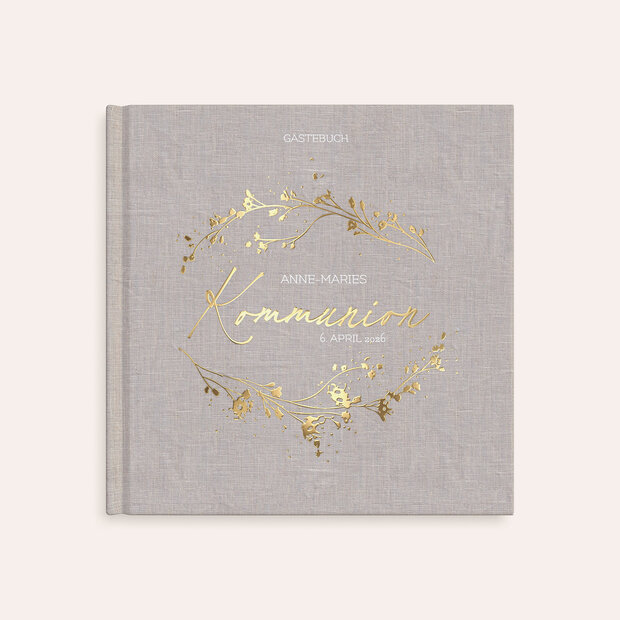 Gästebuch Kommunion - Elegante Blütenranken