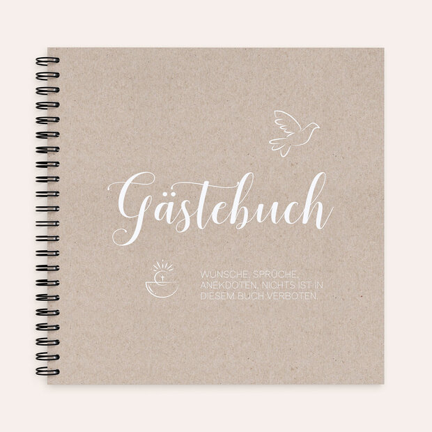Gästebuch Kommunion - Meine Vintage Karte