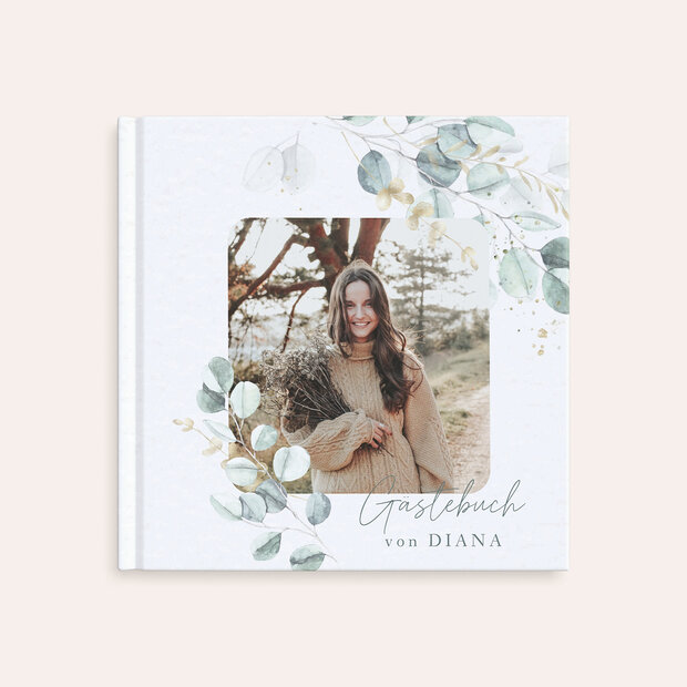 Gästebuch Kommunion - Zartgrüne Blätter