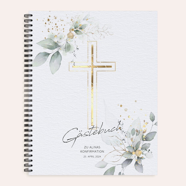 Gästebuch Konfirmation - Umranktes Kreuz