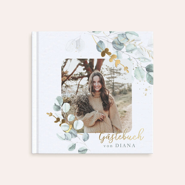 Gästebuch Konfirmation - Zartgrüne Blätter