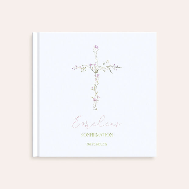 Livre d'or Confirmation - Cross of Flowers