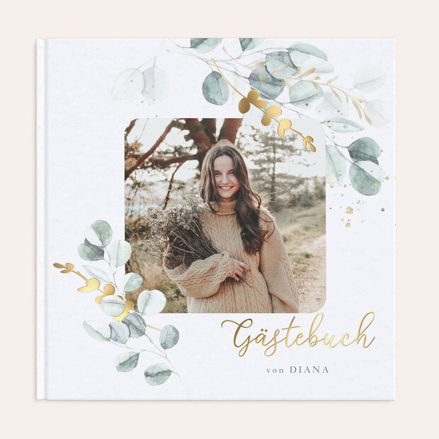 Gästebuch Konfirmation - Zartgrüne Blätter