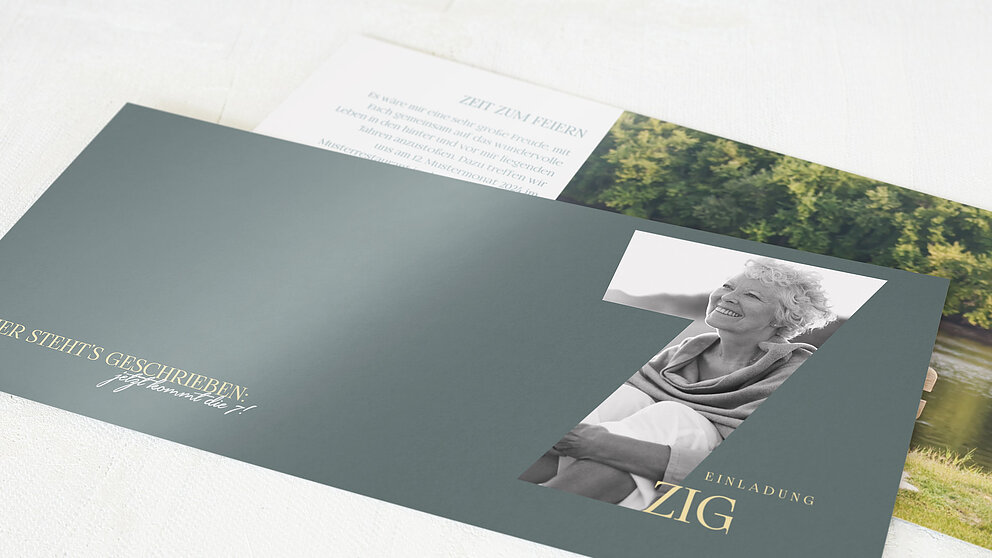 Geburtstagseinladungen Jubilar 70 Detail