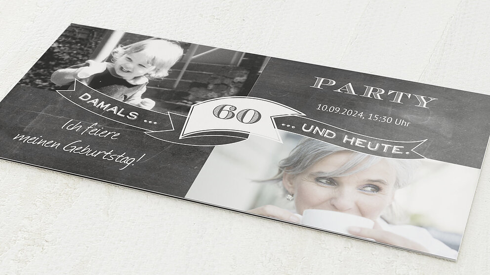 Geburtstagseinladungen Jahrestafel 60 Detail