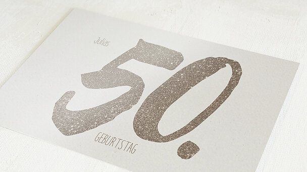 Geburtstagseinladungen Geflitter 50 Detail