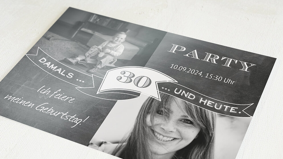 Geburtstagseinladung Auf Dem Kerbholz Druck Auf Kraftpapier