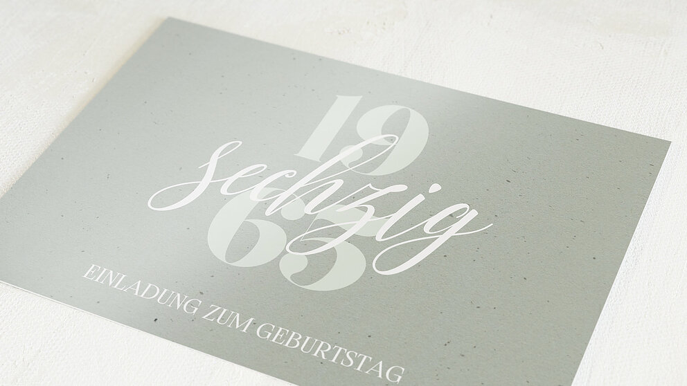 Geburtstagseinladungen Patina 60 Detail