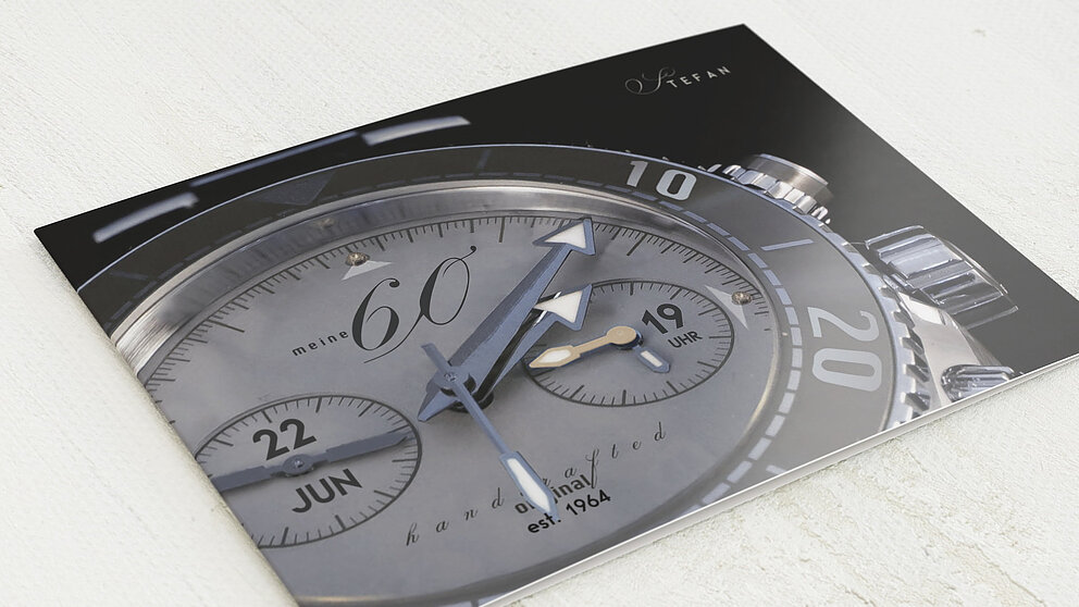 Geburtstagseinladungen Chronometer 60 Detail